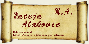 Mateja Alaković vizit kartica